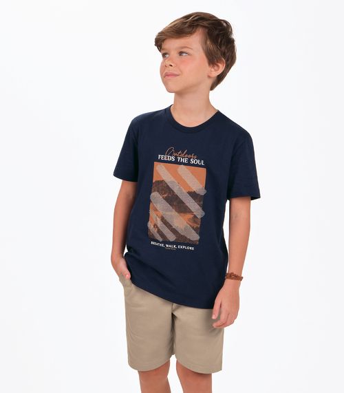Conjunto Camiseta com Bermuda Menino Trick Nick Azul