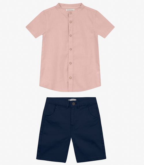 Conjunto Camisa com Bermuda Trick Nick Rosa