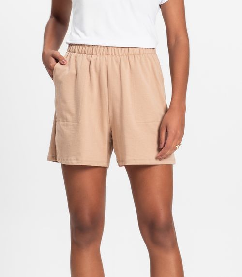 Shorts Moletinho Basic Rovitex Marrom