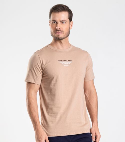Camiseta Meia Malha Masculina Diametro Marrom