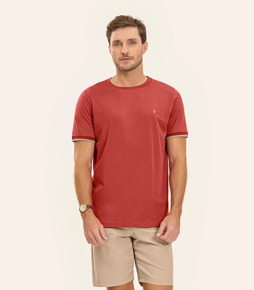 Camiseta Meia Malha Masculina Diametro Laranja