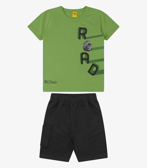 Conjunto Camiseta com Bermuda Menino Rovi Kids Verde
