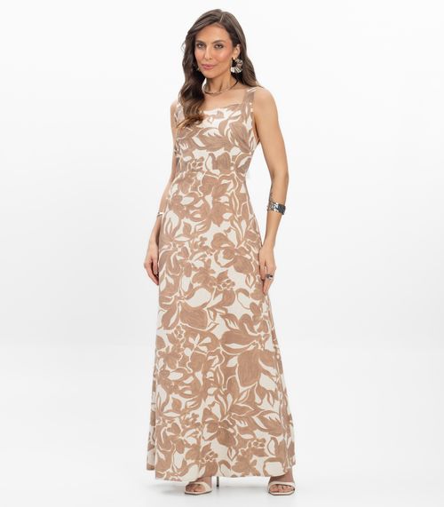 Vestido Midi em Linho Feminino Endless Marrom