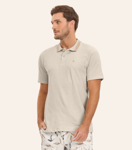 Polo Masculina Diametro em Malhão Fruit Bege