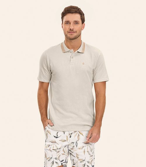 Polo Masculina Diametro em Malhão Fruit Bege
