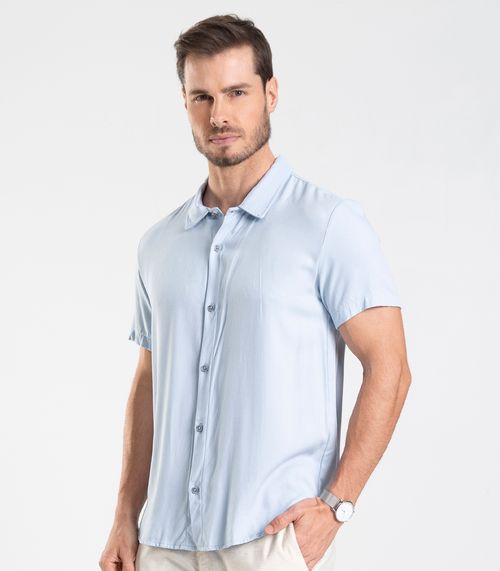 Camisa em Viscolinho Desert Masculina Diametro Azul