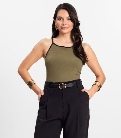 Regata Feminina em Ribana de Viscose Rovitex Verde