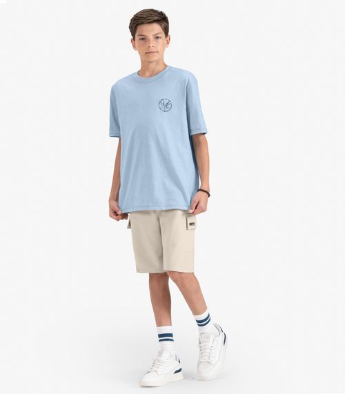 Camiseta Juvenil Masculina em Meia Malha Minty Azul
