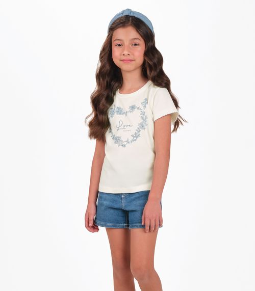 Conjunto Blusa com Shorts Menina Trick Nick Bege