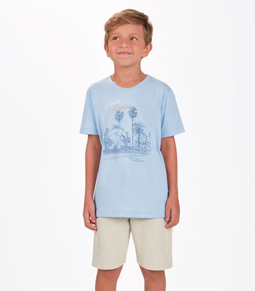 Conjunto Camiseta com Bermuda Menino Trick Nick Azul