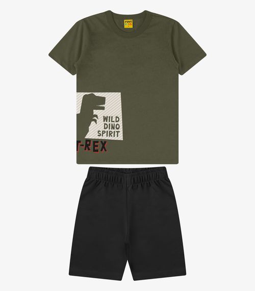 Conjunto Camiseta com Bermuda Menino Rovi Kids Verde