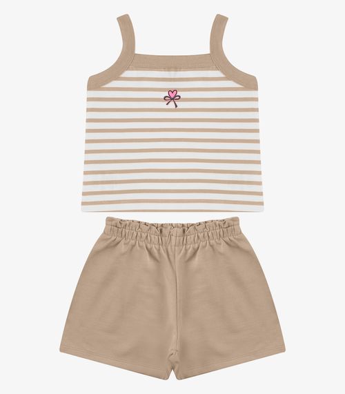 Conjunto Regata Com Shorts Cotton Rovi Kids Marrom