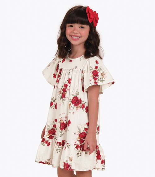 Vestido Infantil Trick Nick Bege
