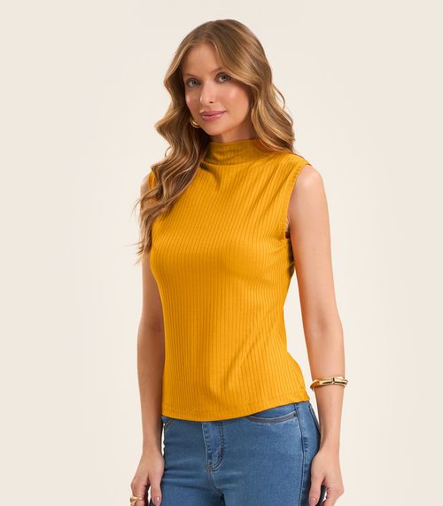 Blusa em Ribana Canelada Rovitex Amarelo