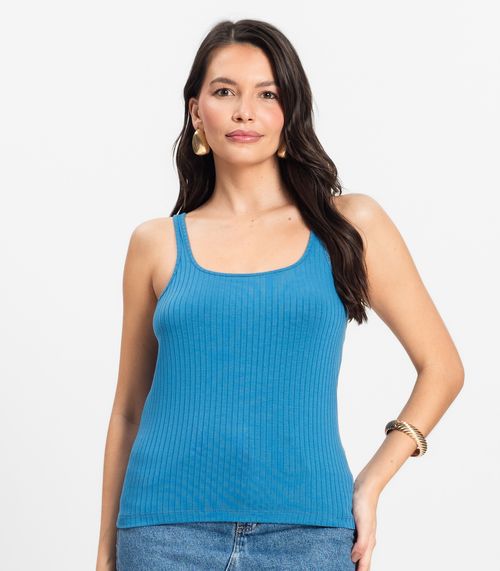 Regata em Ribana Canelada Rovitex Azul