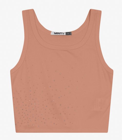 Regata Juvenil Feminina em Ribana de Viscose Minty Marrom