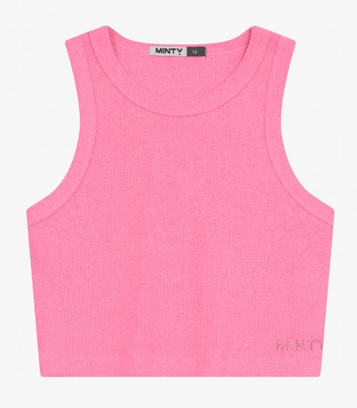 Regata Juvenil Feminina em Ribana de Melange Minty Rosa