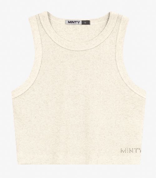 Regata Juvenil Feminina em Ribana de Melange Minty Bege