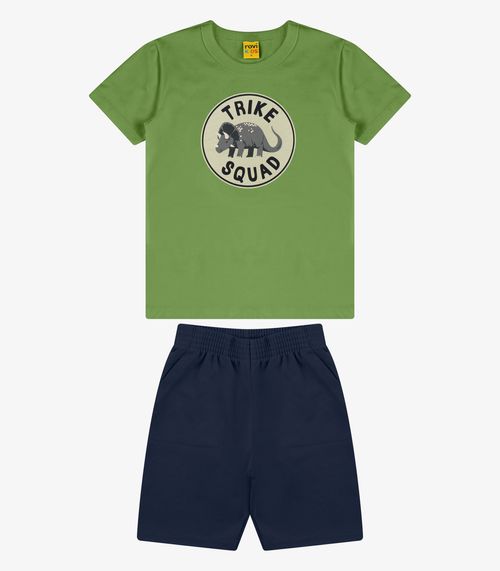 Conjunto Camiseta com Bermuda Menino Rovi Kids Verde