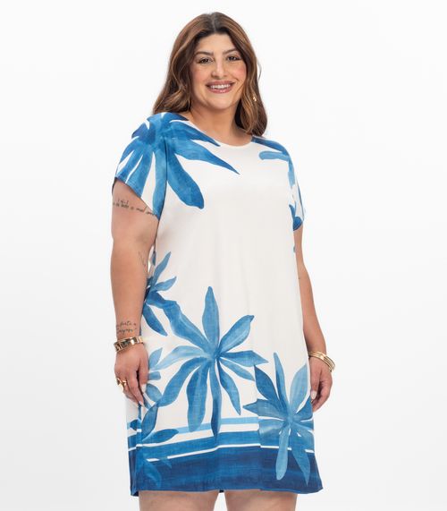 Vestido Curto Feminino Plus Size Secret Glam Azul