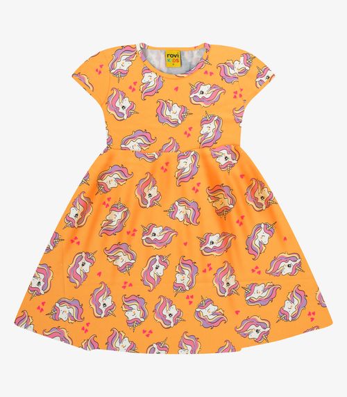 Vestido Cotton Rovi Kids Laranja