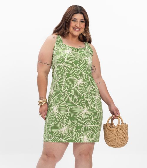 Vestido Curto Feminino Plus Size Secret Glam Verde