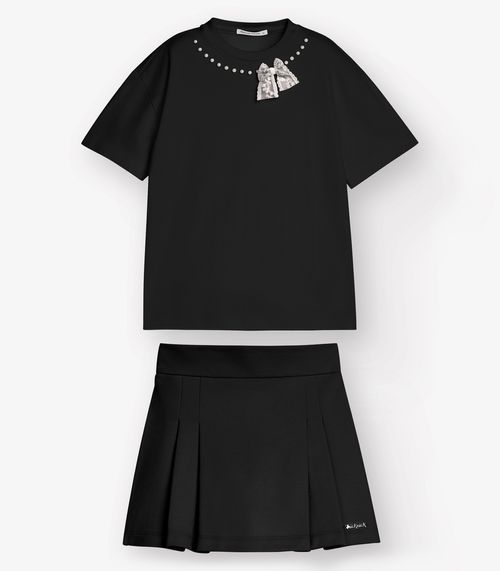 Conjunto Camiseta com Shorts Saia Trick Nick Preto