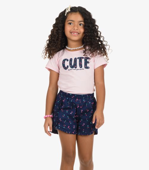 Conjunto Blusa com Shorts Menina Rovi Kids Azul