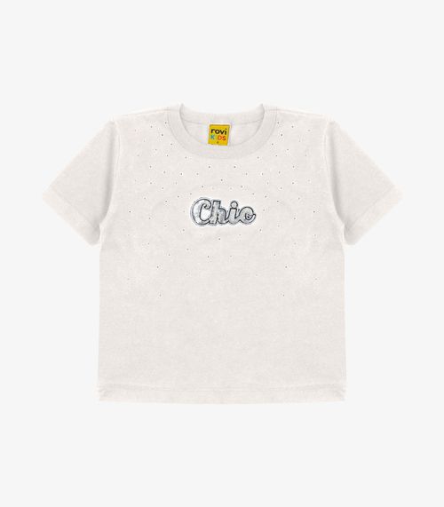 T-Shirt Feminina Meia Malha Rovi Kids Bege