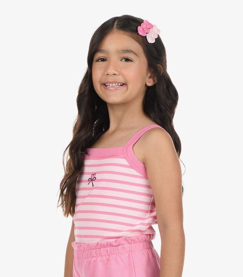 Conjunto Regata Com Shorts Cotton Rovi Kids Rosa
