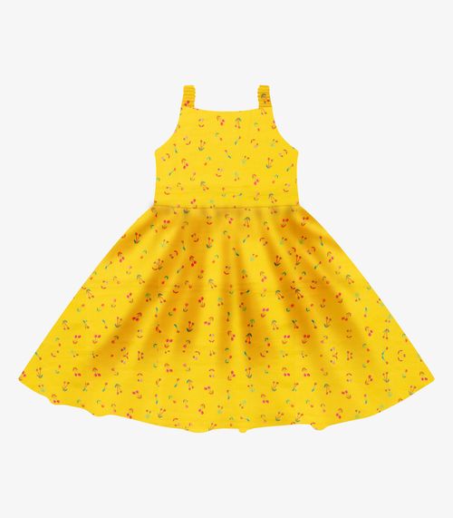 Vestido em Popeline Rovi Kids Laranja