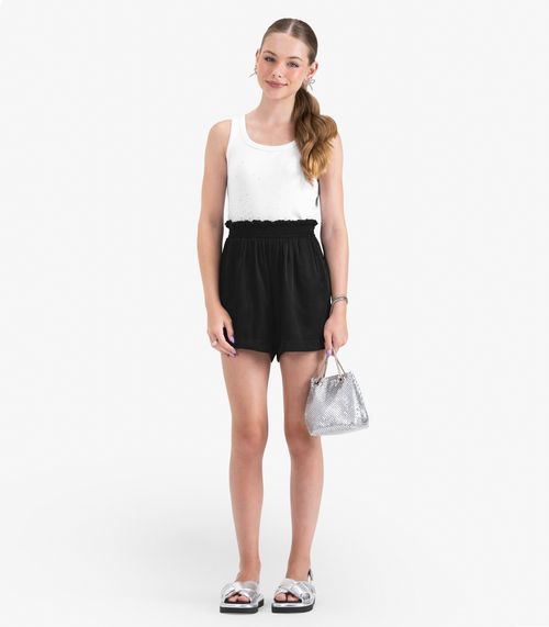 Regata Juvenil Feminina em Ribana de Viscose Minty Branco