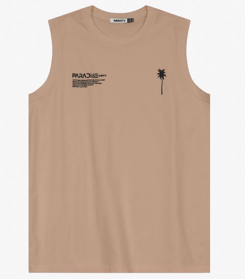 Regata Juvenil Masculino em Meia Malha Minty Marrom