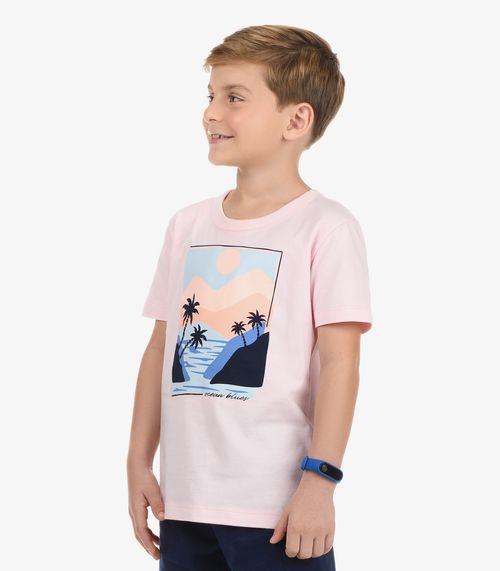 Conjunto Camiseta com Bermuda Menino Rovi Kids Rosa