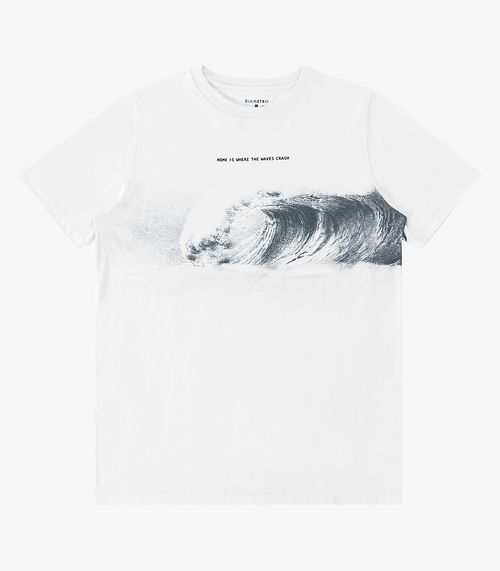 Camiseta Meia Malha Masculina Diametro Branco