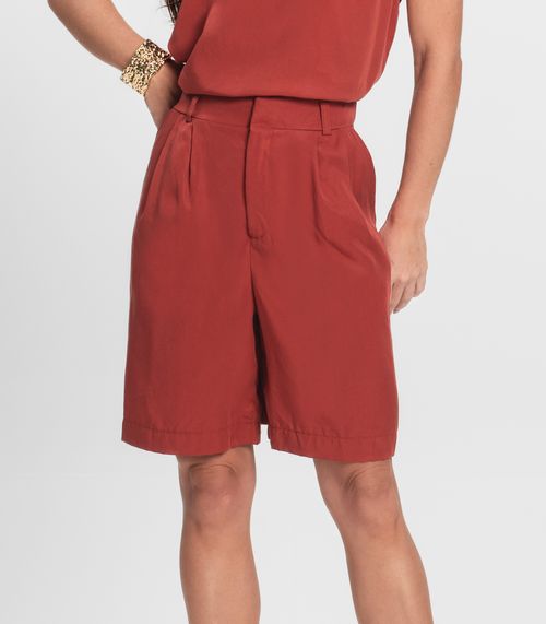 Bermuda Feminina Com Bolsos Endless Marrom