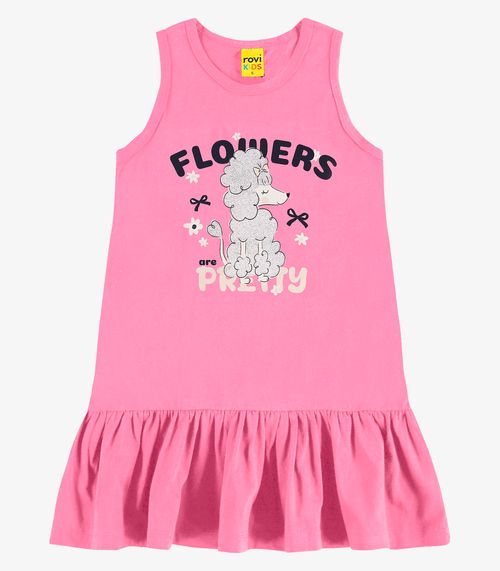 Vestido em Meia Malha Rovi Kids Rosa