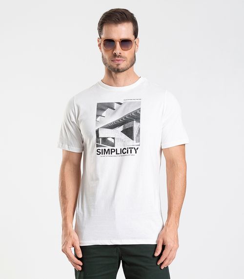 Camiseta Meia Malha Masculina Diametro Bege