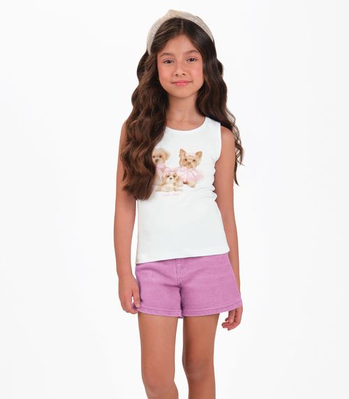 Conjunto Regata com Shorts Menina Trick Nick Branco