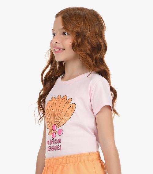 Conjunto Blusa com Shorts Menina Rovi Kids Rosa