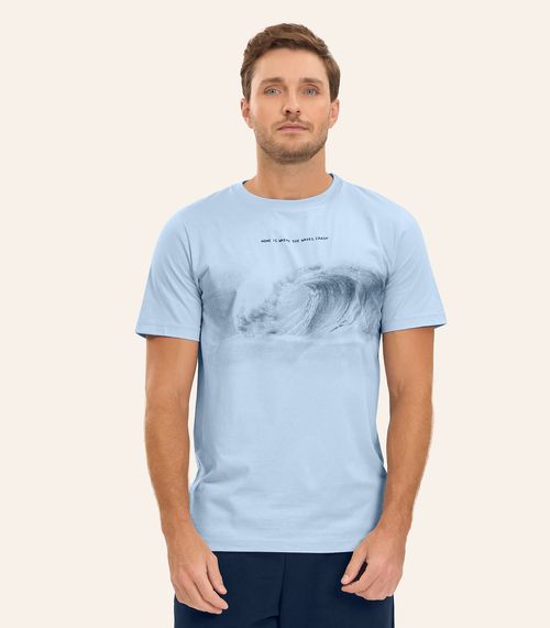 Camiseta Meia Malha Masculina Diametro Azul