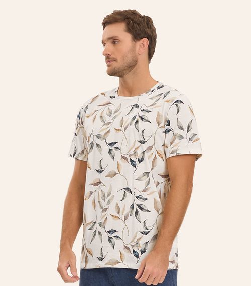 Camiseta em Meia Malha Masculina Diametro Bege