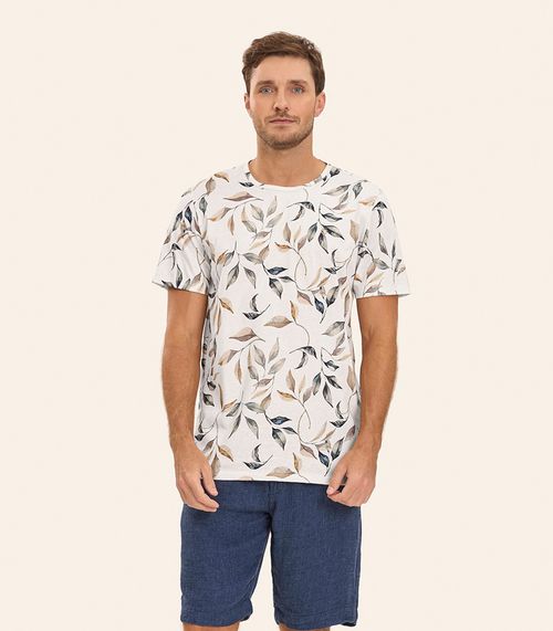 Camiseta em Meia Malha Masculina Diametro Bege