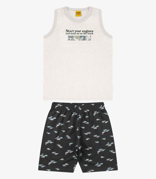 Conjunto Regata com Bermuda Menino Rovi Kids Bege
