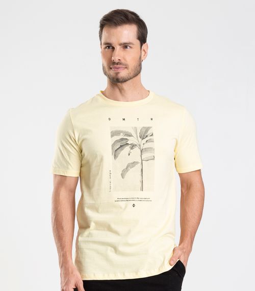 Camiseta Meia Malha Masculina Diametro Amarelo