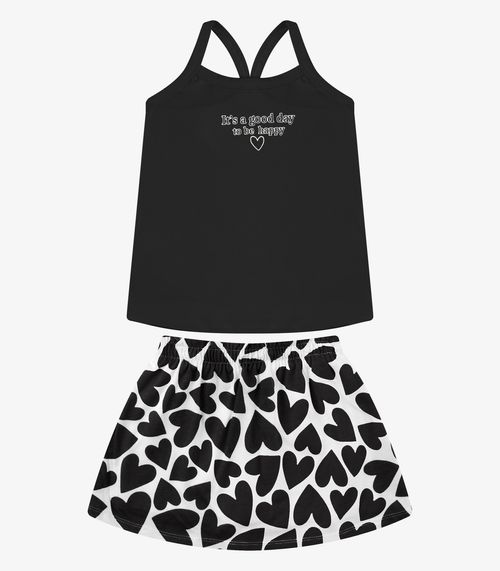 Conjunto Regata Com Saia Cotton Rovi Kids Preto