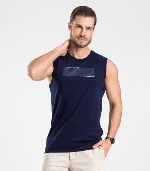 Regata Meia Malha Masculina Diametro Azul