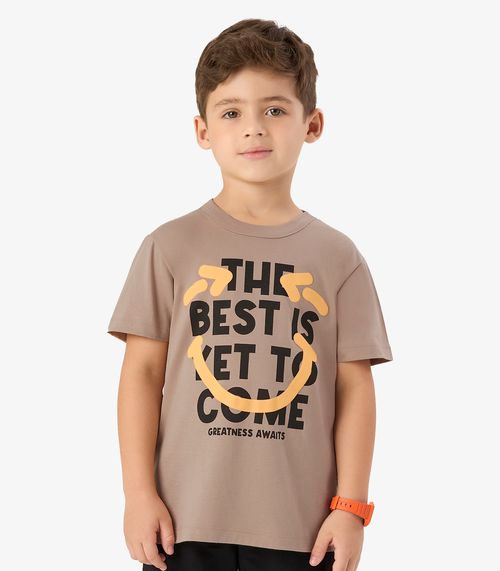 Conjunto Regata c Bermuda em Meia Malha Rovi Kids Marrom