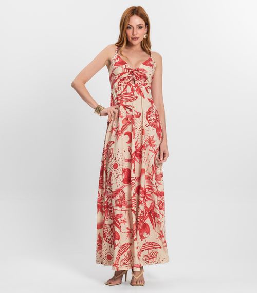 Vestido Longo Feminino em Meia Malha Endless Laranja