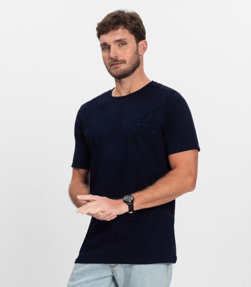 Camiseta Masculina Manga Curta Malhão Diametro Azul
